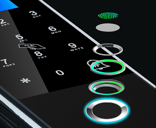 办公室指纹锁玻璃门密码锁单双门免开孔免布线智能门禁系统一体机